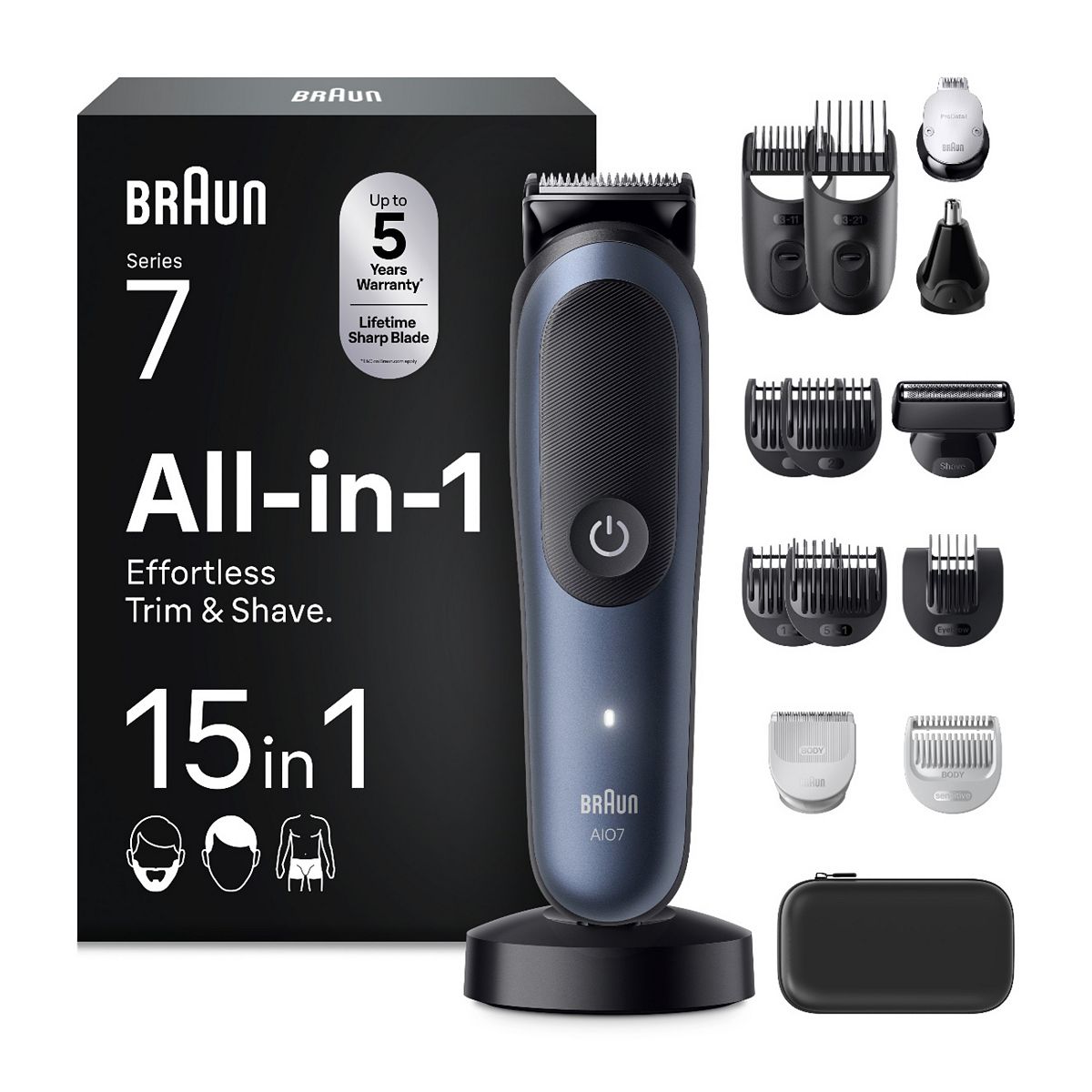 Braun All-In-One Series 7 15In1 Grooming Kit Problade Autosense Aio7580 Blue