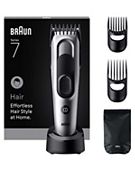 Braun Hair Clipper Series 7, +5 Styling Tools, Lifetime Sharp Blade, 17 Lengths, HC7590, Grey
