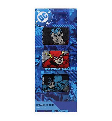 Warner Brothers Dc Comics Mens Ankle Socks 3 Pack