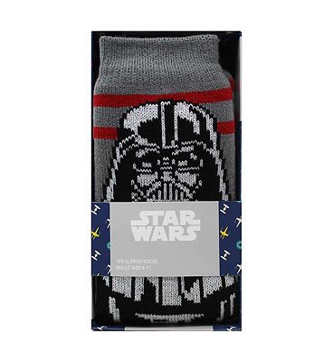Star Wars Darth Vader Mens Borg Lined Slipper Sock 1 Pack