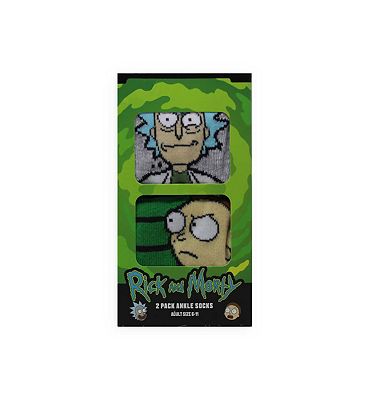 Warner Brothers Rick and Morty Mens Ankle Sock 2 Pack