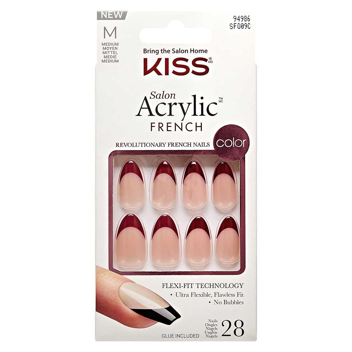 Kiss Salon Acrylic French Nails Catchy 28S