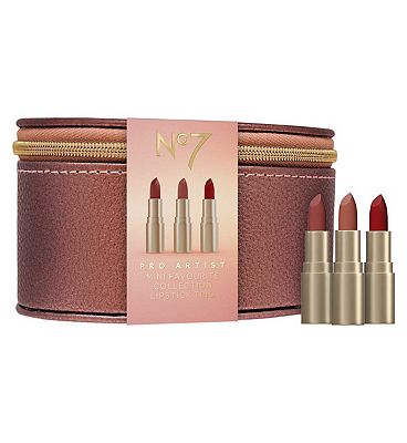 Click to view product details and reviews for No7 Pro Artist Mini Favourite Collection Lipstick Trio.