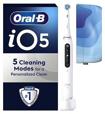 Oral-B iO5 White Electric Toothbrush + Travel Pouch