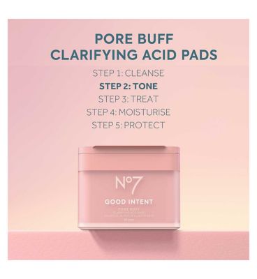 No7 Good Intent Pore Buff Clarifying Acid Pads 80 Pads (5)
