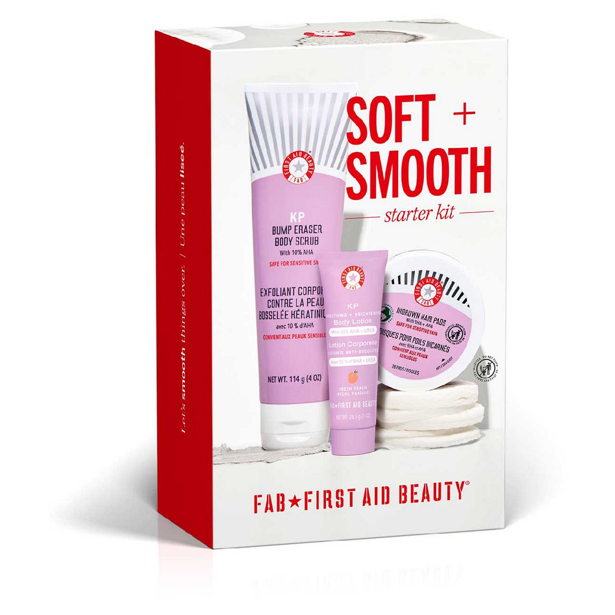 First Aid Beauty Body Bestsellers - Soft + Smooth Starter Kit 114G 28.3G 28Pads
