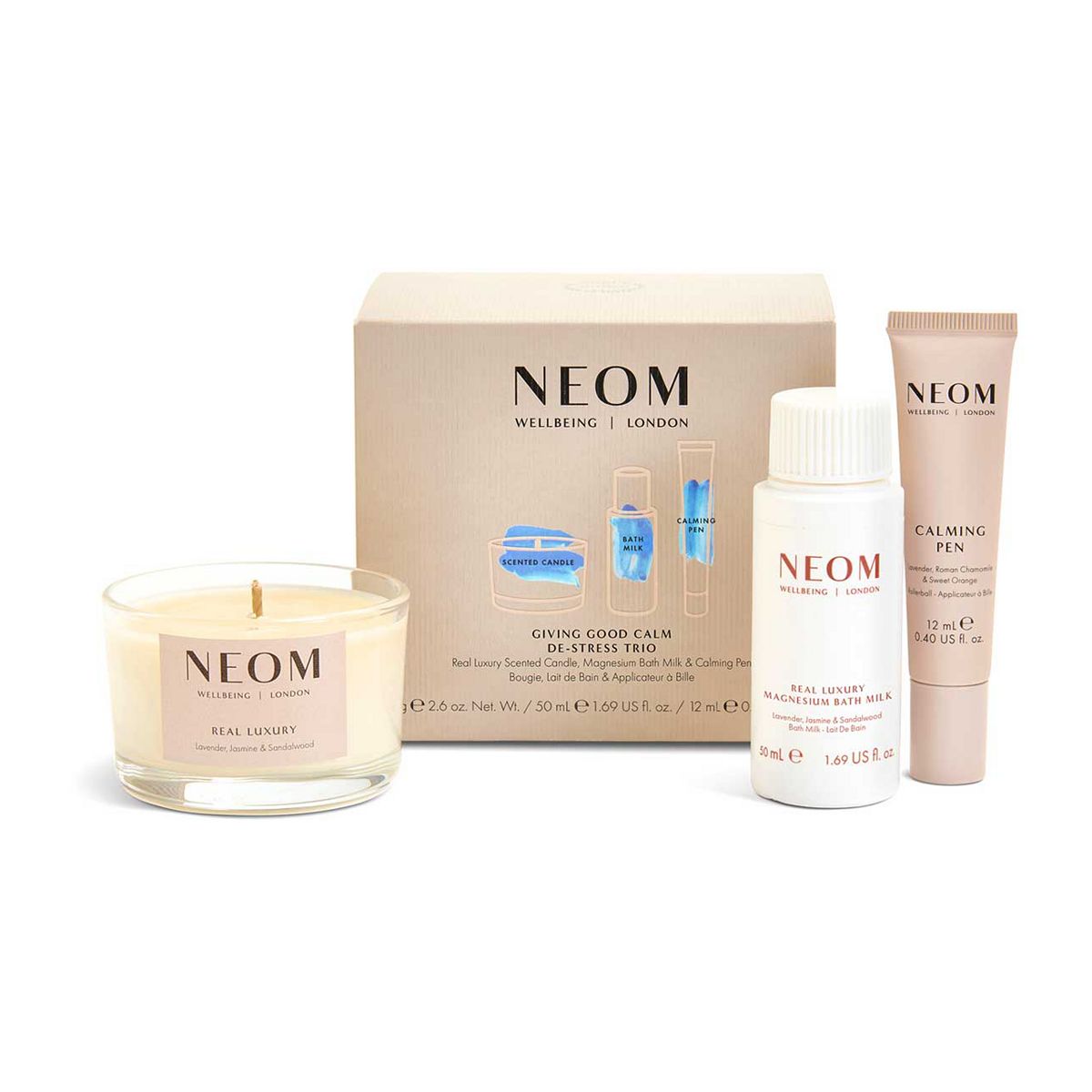 Neom Wellbeing Giving Good Calm De-Stress Trio