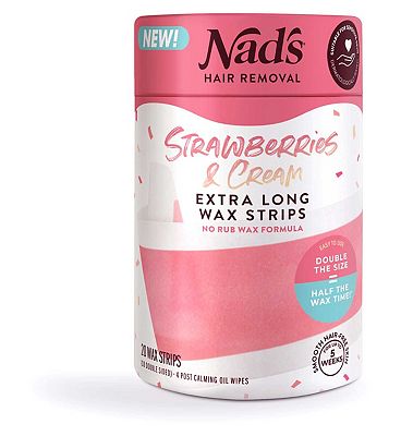 Nad's Strawberries & Cream Extra Long Wax Strips 20ct