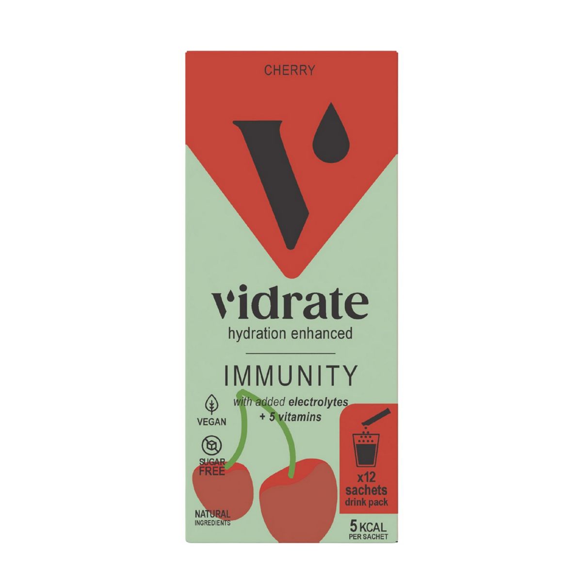 Vidrate Electrolyte Hydration Sachets Cherry Immunity - 12