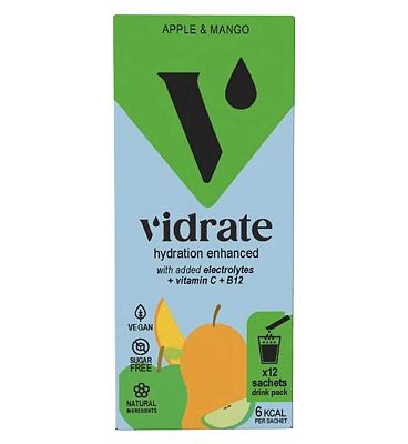 Click to view product details and reviews for Vidrate Hydration Sachets Apple Mango 12 Sachets.