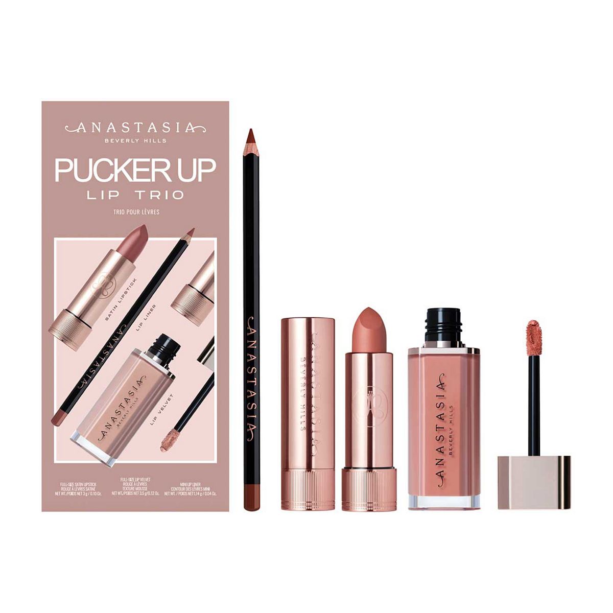Anastasia Beverly Hills Pucker Up Lip Trio Blush Brown