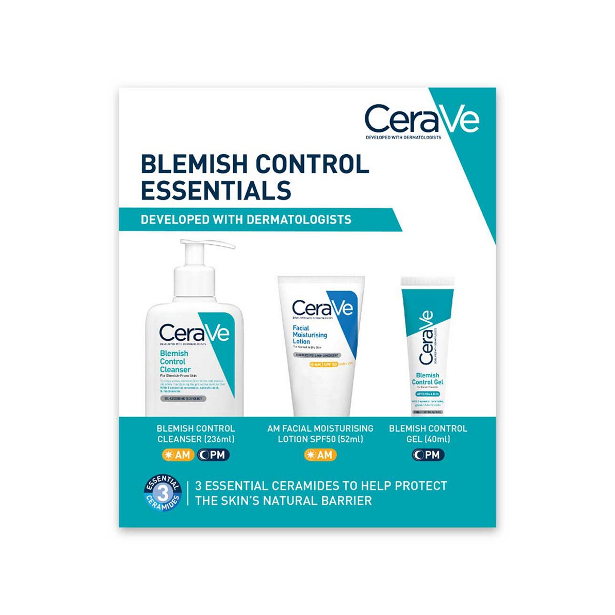 Cerave Blemish Control Essentials Set With Salicylic Acid For Blemish-Prone Skin