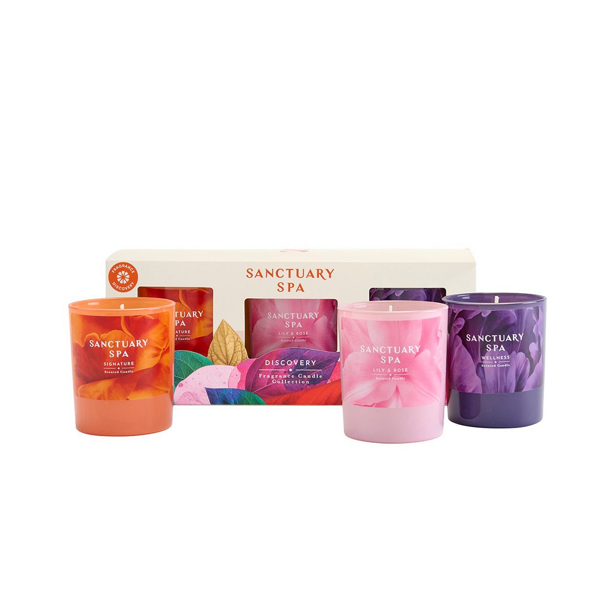 Sanctuary Spa Discovery Fragrance Candle Collection Festive Gift Set