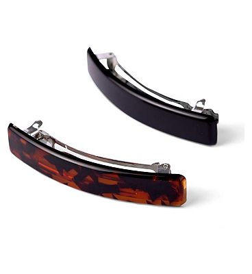 Boots Barrettes Mixed Tort Black 2 Singles