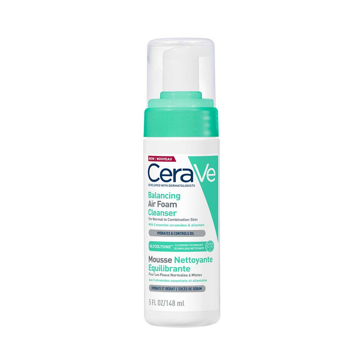 Cerave Balancing Air Foam Foaming Facial Cleanser For Normal To Combination Skin 148ml