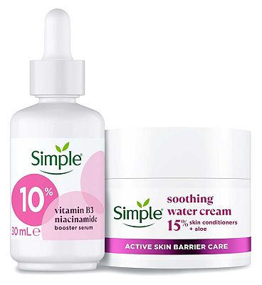 Simple Active Barrier Smoothing Moisturiser And Serum Bundle