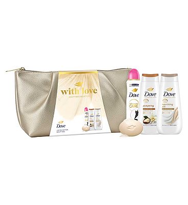 Dove With Love Gold Beauty Bag Gift Set