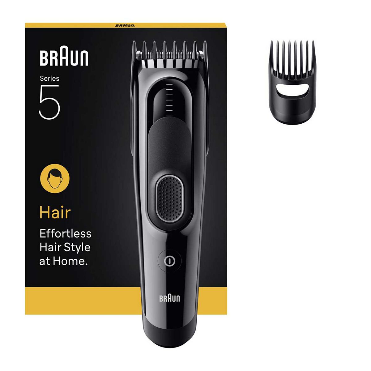 Braun Hair Clipper Series 5, +2 Styling Tools, Lifetime Sharp Blade, 9 Lengths, Hc5510, Black