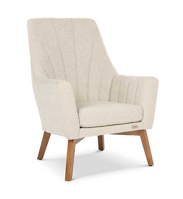 Tutti Bambini Jonah Luxe Rocking Chair And Foot Stool - Boucle Mushroom