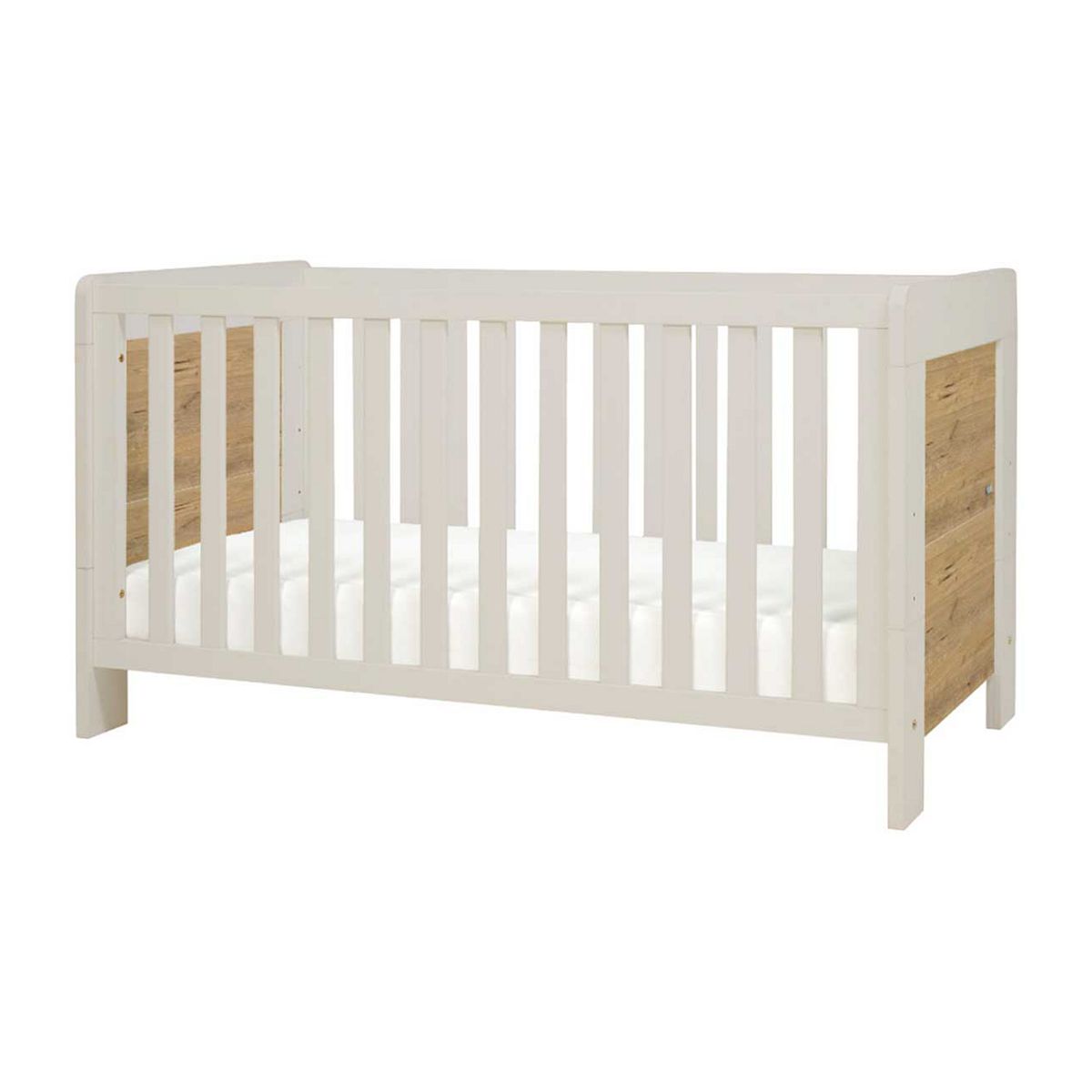 Tutti Bambini Alba Cot Bed - White Sand/Distressed Oak
