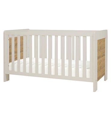 Tutti Bambini Alba Mini Cot Bed - White Sand and Distressed Oak