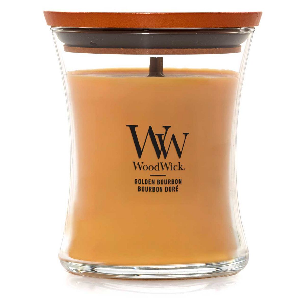 Woodwick Medium Hourglass Candle Golden Bourbon 275g