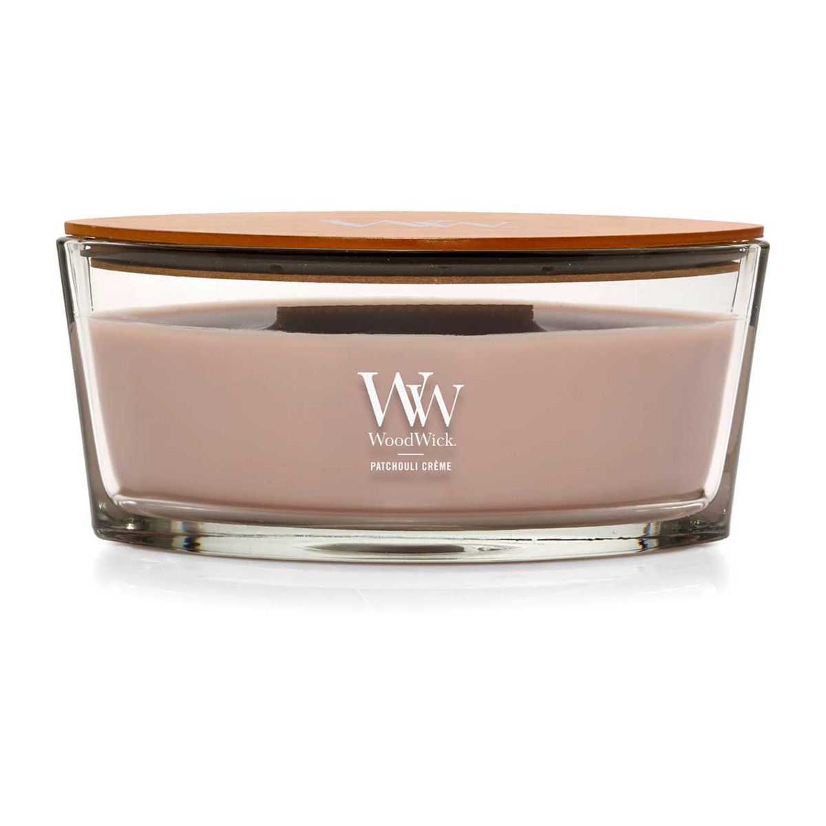 Woodwick Ellipse Candle Patchouli Creme 453G