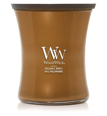 Click to view product details and reviews for Woodwick Medium Hourglass Candle Volcanic Orris 275g.
