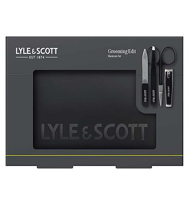 Lyle & Scott Grooming Edit Manicure Set Nail File, Precision Tweezers, Scissors And Nail Clippers