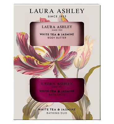 Laura Ashley White Tea & Jasmine Bathing Duo - Bath Salts & Body Butter