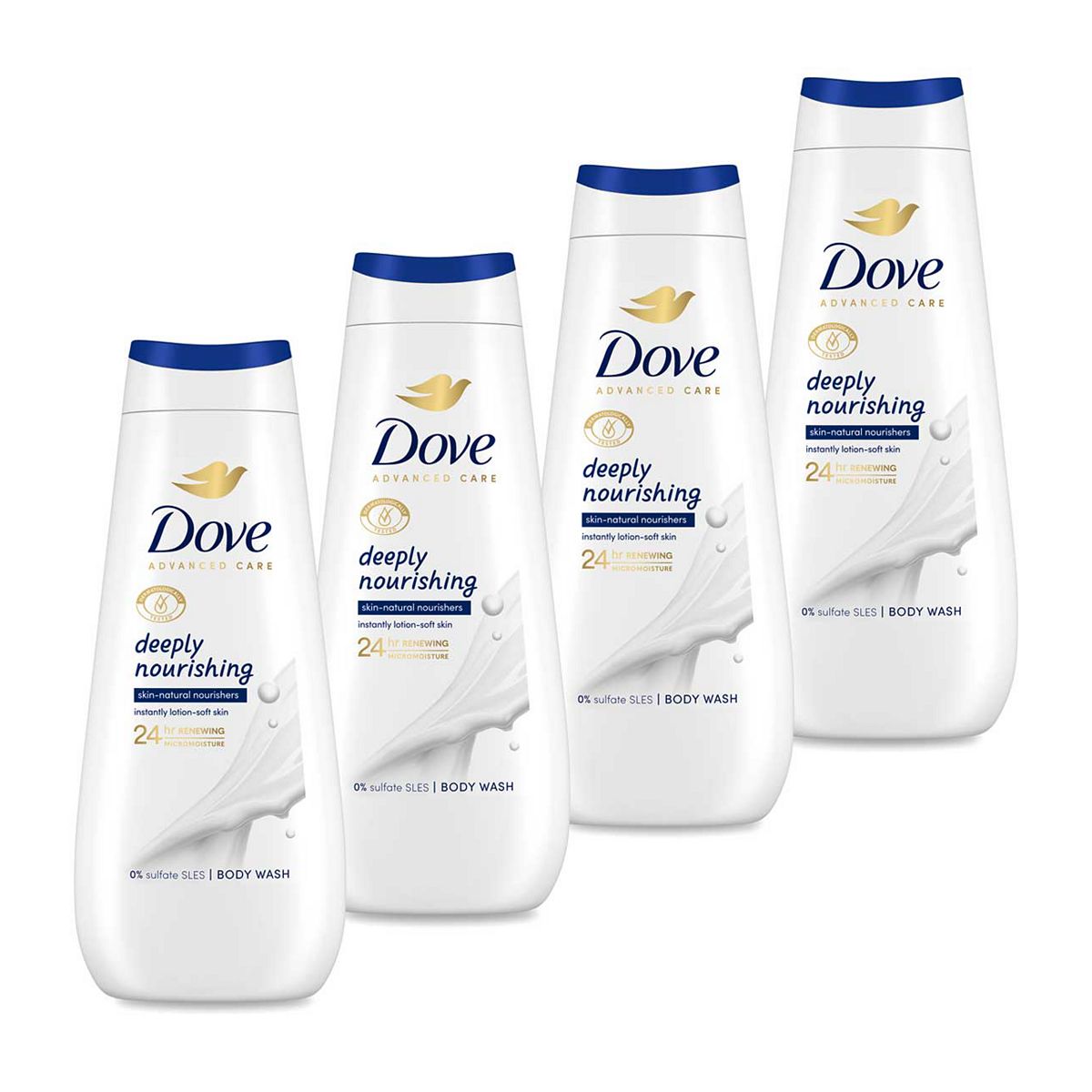 Dove Advanced Body Wash Deeply Nourishing 4X 400Ml Bundle