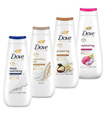Dove Advanced Body Wash 4 x 400ml Variety Bundle