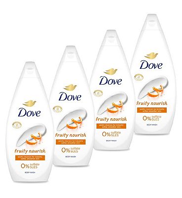 Dove Essential Care Body Wash Fruity Nourish 4 x 720ml Bundle