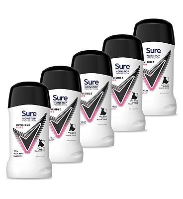 Sure Women Invisible Pure Nonstop Protection Antiperspirant Deodorant Stick 5 x 50ml