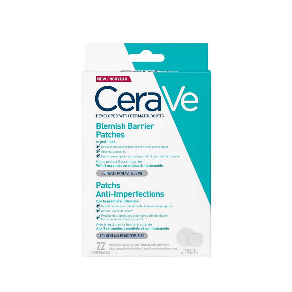 Cerave Blemish Barrier Patches For Blemishes & Redness 22 Pack