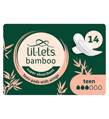 Lil-Lets Bamboo Teen Pads with Wings Pack 14s