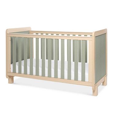 Tutti Bambini Kuba Cot Bed - Golden Oak And Sage Weave