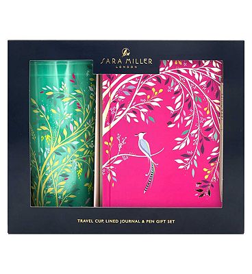 Sara Miller London Enchanted Garden Travel Cup Journal And Pen Set