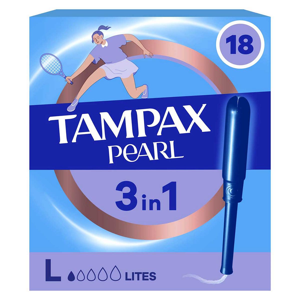 Tampax Pearl Lites Tampons With Applicator X18