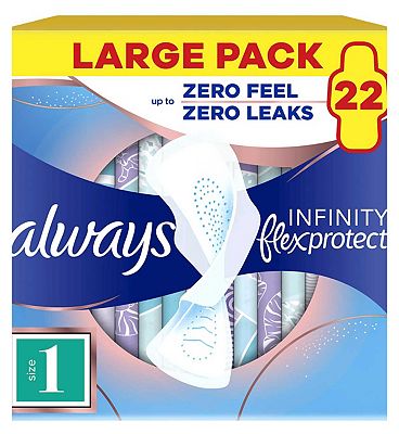 Always Infinity FlexProtect Sanitary Towels Normal (Size 1) with Wings 22 Pads