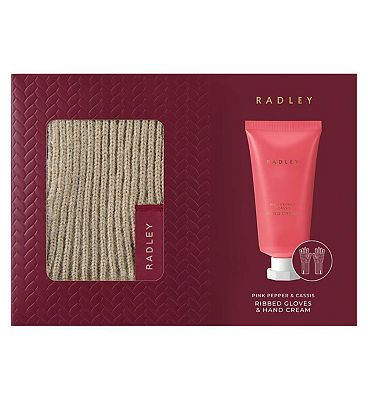 Radley Ribbed Gloves with Pink Pepper & Cassis Hand Cream 30ml