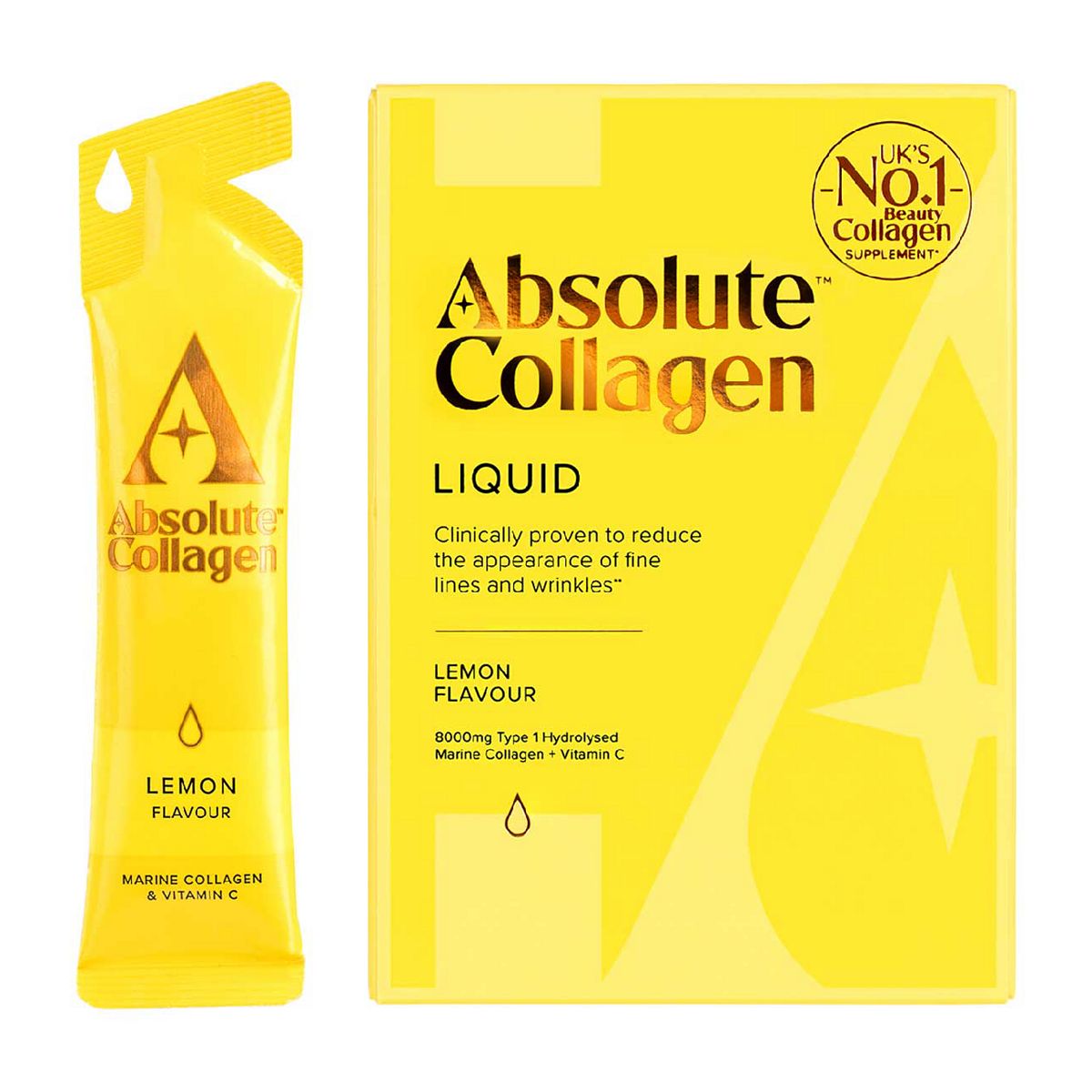 Absolute Collagen Marine Collagen Liquid Supplement Lemon Flavour 10X10ml Sachets