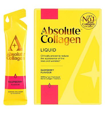 Absolute Collagen Marine Collagen Liquid Supplement Raspberry Flavour 10x10ml Sachets