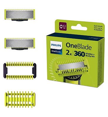 Philips OneBlade 360, 2 Replacement Blades, 1 Body Kit - QP624/50