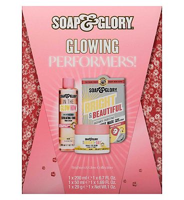 Soap & Glory Glowing Performers 3 Piece Full Size Skincare Gift Set