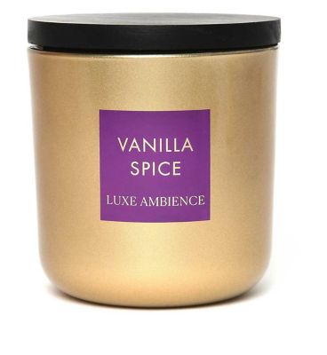 Luxe Ambience 3-Wick Glass Candle with Wood Lid Vanilla Spice 396g