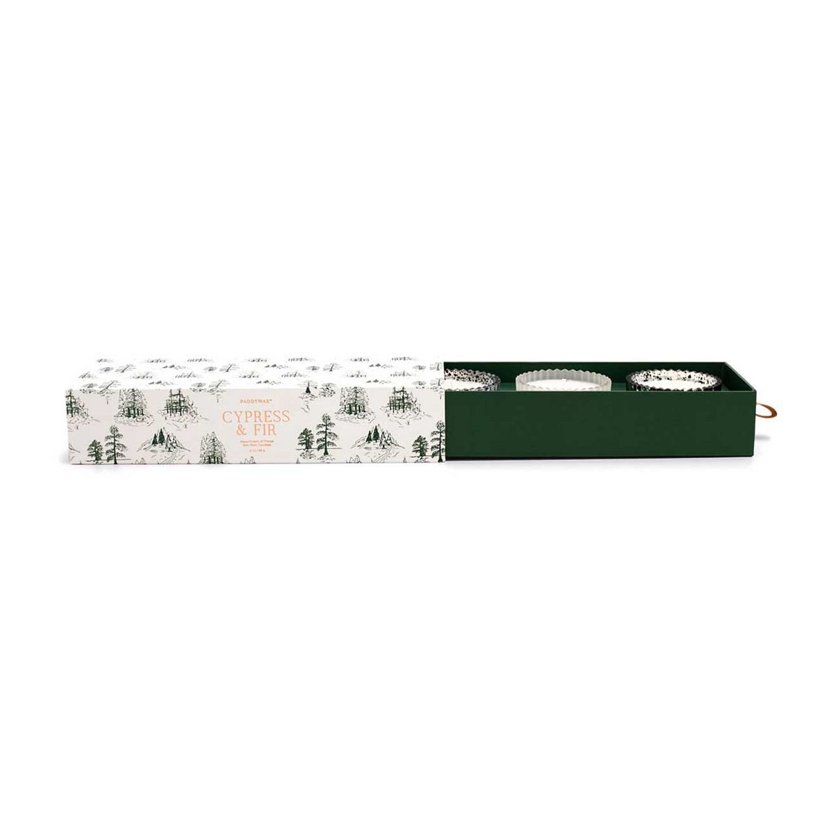 Paddy Wax Paddywax Cypress & Fir Ribbed Mercury Glass Boxed Candles Gift Set 56G 3S