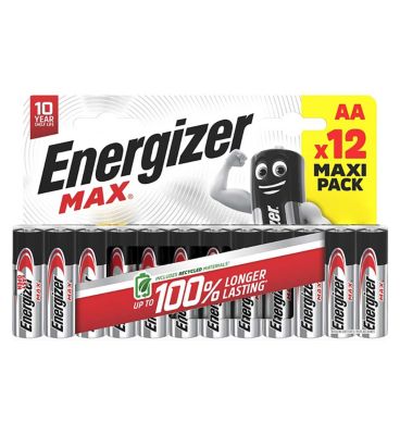 Energizer Max Alkaline AA Batteries Pack 12s