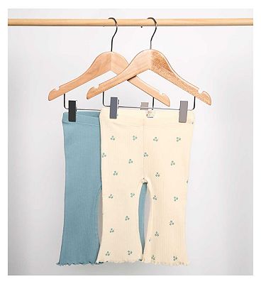 Maybe Baby Flared 2 Pack Legging with Lettuce Hem 6 - 9 Months