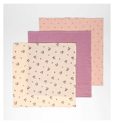 Maybe Baby 3 Pack Girls Muslins One Size